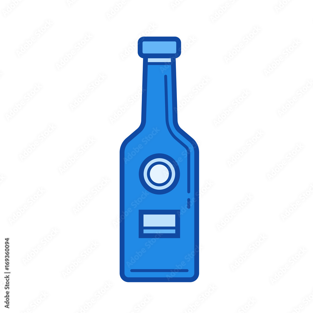 Craft beer bottle vector line icon isolated on white background. Craft beer bottle line icon for infographic, website or app. Blue icon designed on a grid system. Craft beer bottle vector line icon isolated on white background. Craft beer bottle line icon for infographic, website or app. Blue icon designed on a grid system.