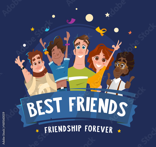 Group team happy smile teenagers students friends