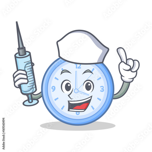 Nurse clock character cartoon style