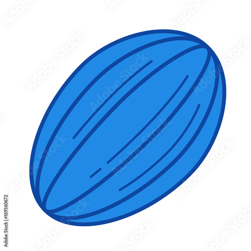 Cocoa bean vector line icon isolated on white background. Cocoa bean line icon for infographic, website or app. Blue icon designed on a grid system.