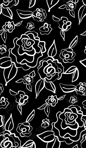 Floral seamless background pattern with roses  spring - summer season. Vector illustration for textile  wrapping paper  wallpaper    urtains.