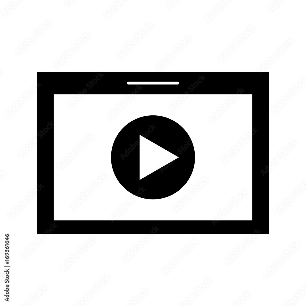 tablet with media player isolated icon vector illustration design tablet with media player isolated icon vector illustration design