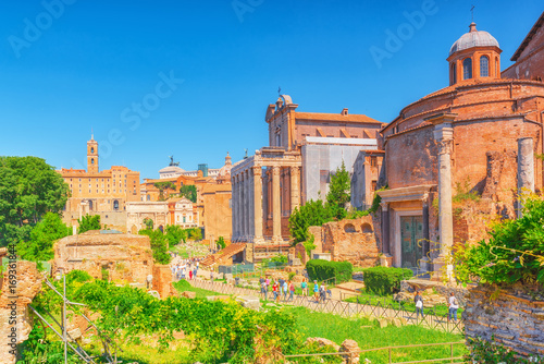 Archaeological and historical objects in Rome, united by the name - Roman Forum. Roman Forum.Temple of Romulus (Tempio del Divo Romolo).