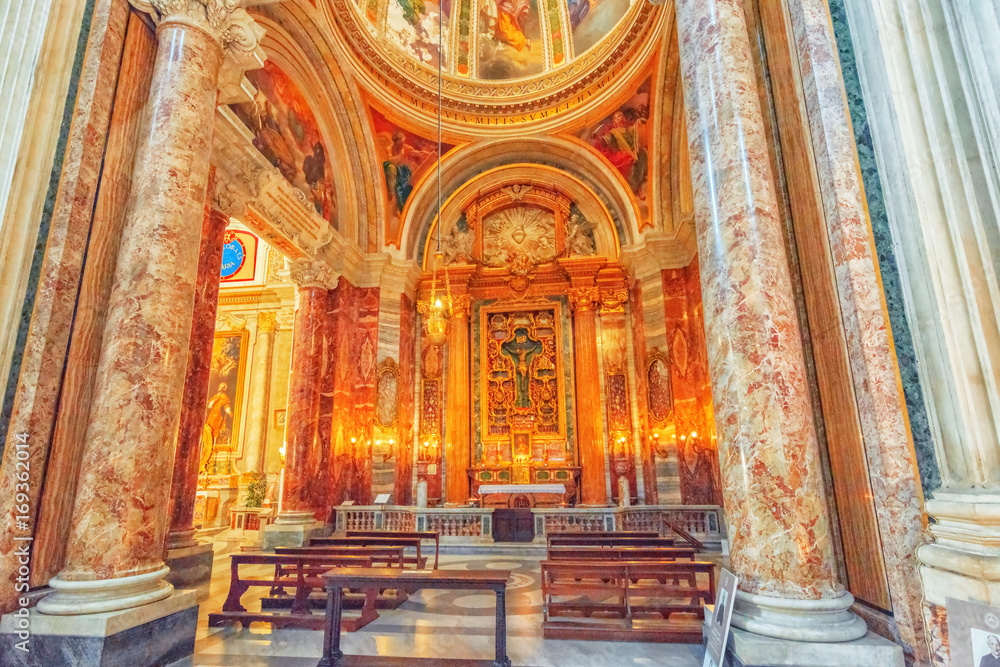 Inside the Church of St. Ignatius of Loyola at Campus Martius (Italian: Chiesa di Sant'Ignazio di Loyola in Campo Marzio. Italy.