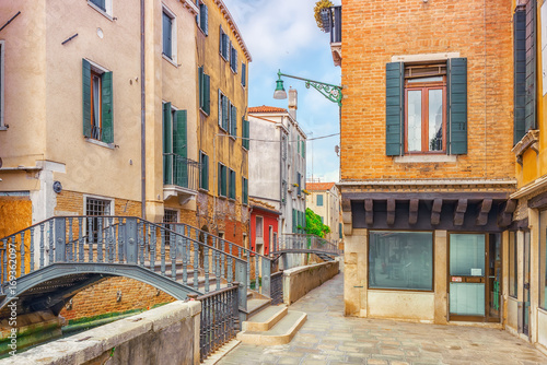 View of the most beautiful city in the word -  Venice  facade of houses  building.  Italy.