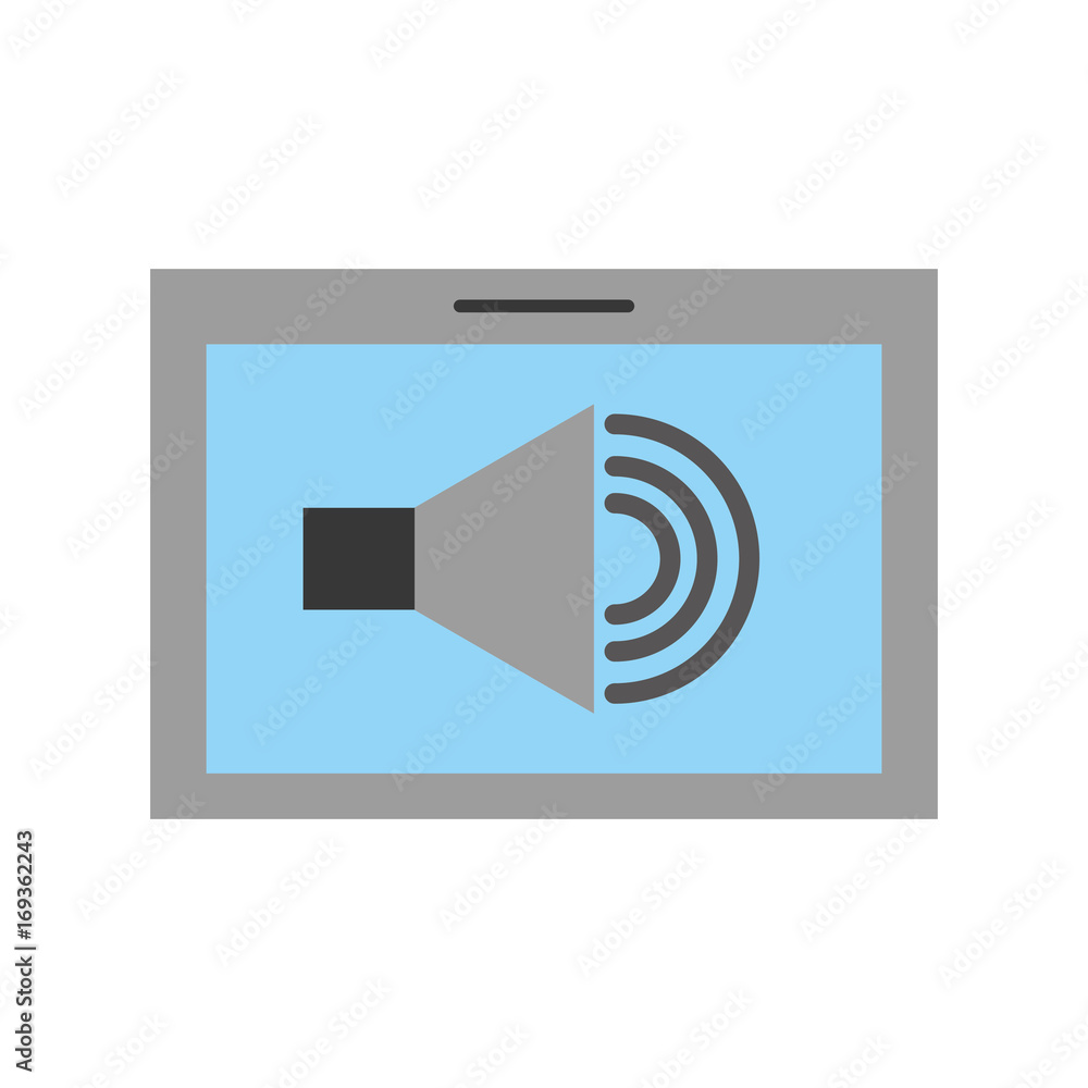 tablet with speaker sound isolated icon vector illustration design tablet with speaker sound isolated icon vector illustration design
