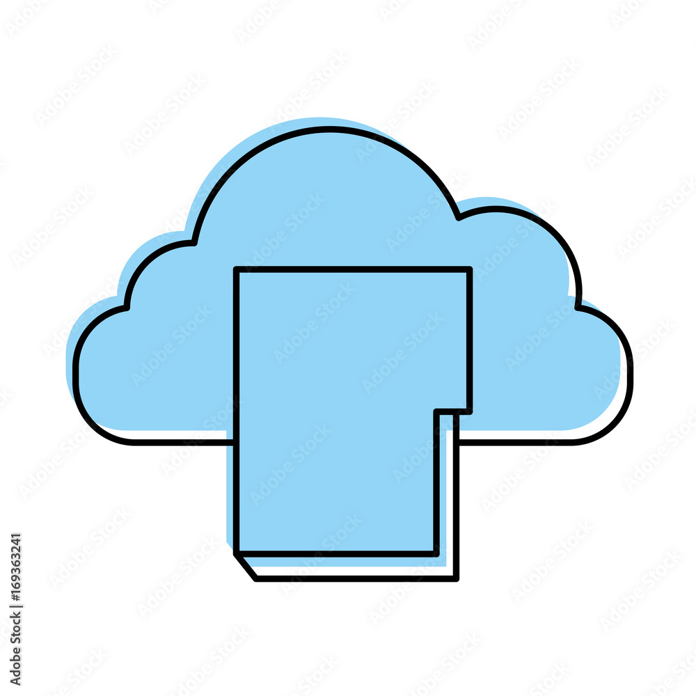 folder document with cloud computing vector illustration design folder document with cloud computing vector illustration design