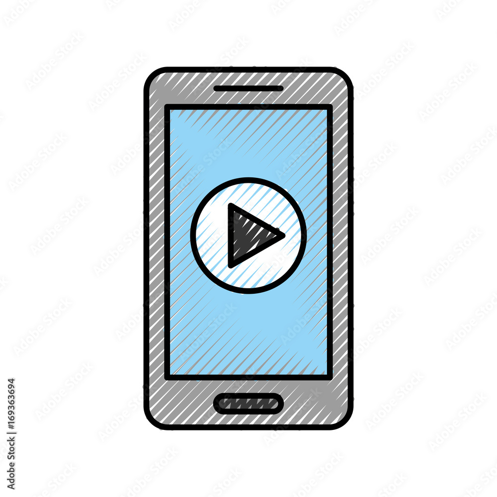 smartphone with media player isolated icon vector illustration design smartphone with media player isolated icon vector illustration design