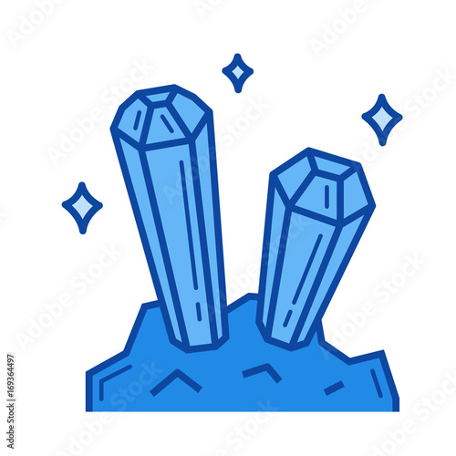 Mineral industry vector line icon isolated on white background