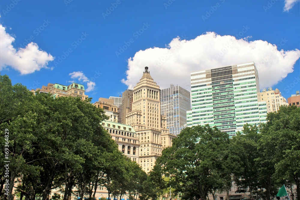 Modern skyscraper buildings in the city of New york