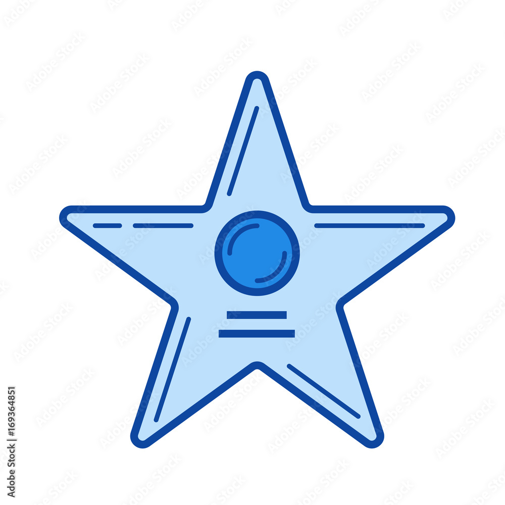 Movie star vector line icon isolated on white background. Movie star line icon for infographic, website or app. Blue icon designed on a grid system. Movie star vector line icon isolated on white background. Movie star line icon for infographic, website or app. Blue icon designed on a grid system.