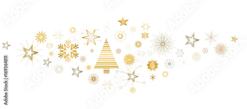 Welle Wellen Stern Band Banner Tannenbaum Gold Sterne Christbaum 