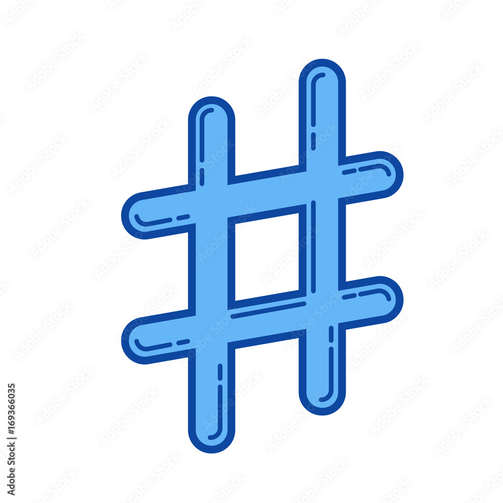 Obraz premium Sharp vector line icon isolated on white background. Sharp line icon for infographic, website or app. Blue icon designed on a grid system.