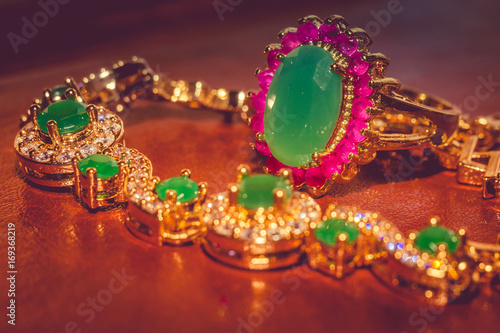 Golden Bracelet with Emerald Filtered