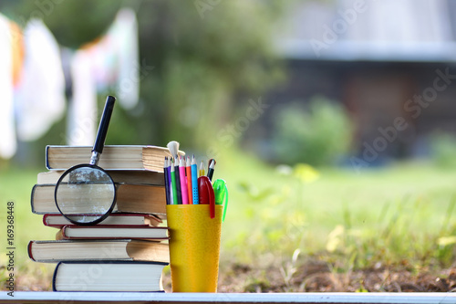 educaion book stack page outdoor photo