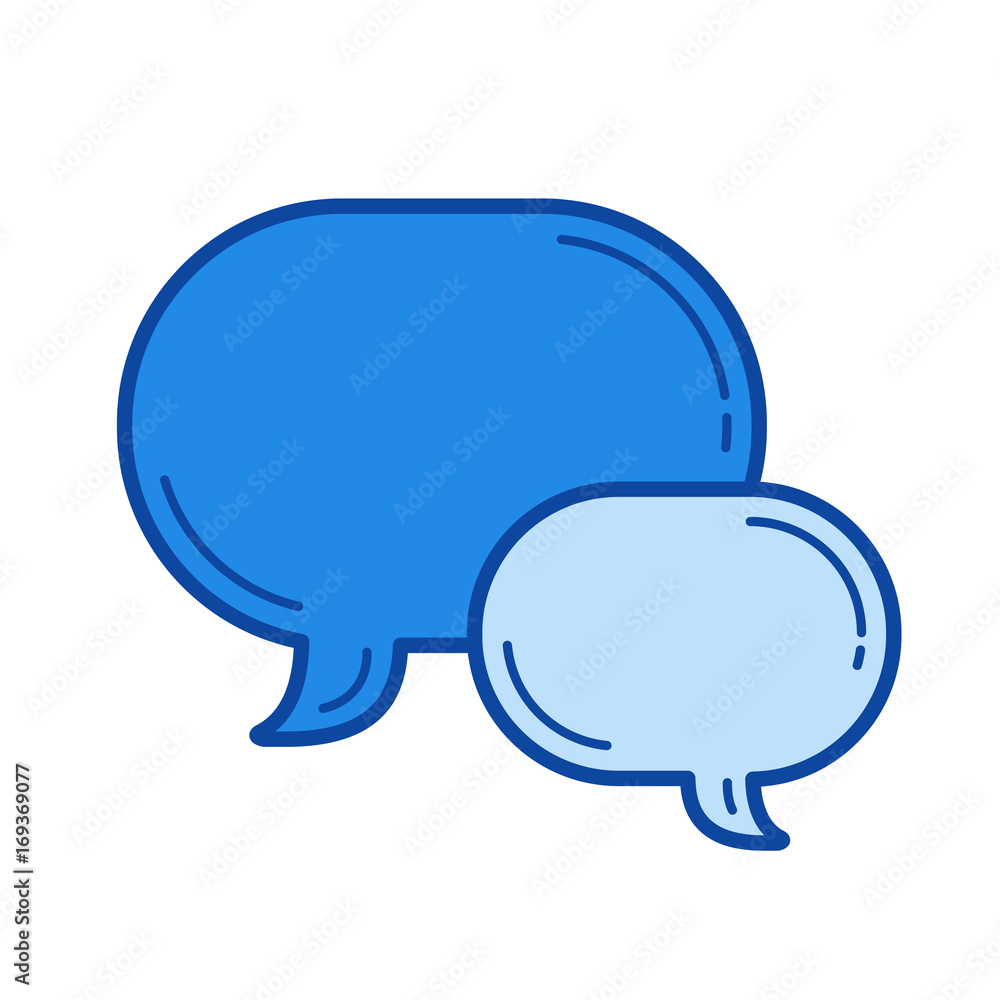 Chat bubbles vector line icon isolated on white background Chat bubbles vector line icon isolated on white background