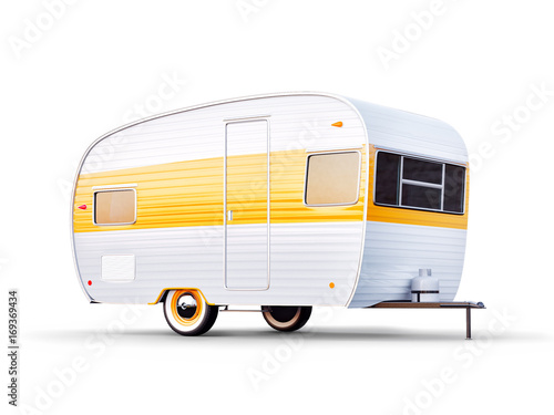 Valokuva Retro trailer isolaten on white