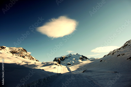 colorful cloud above the alps snow mountain near matterhorn, zermatt photo