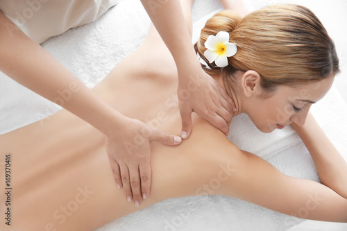 Young beautiful woman havin...