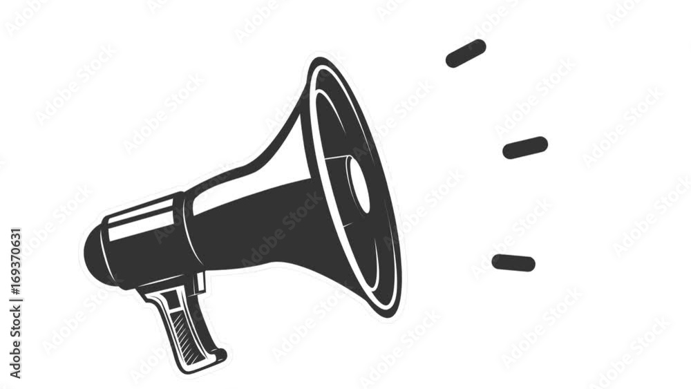 Megaphone icon video animation. Attention sign animation. Business promotion Megaphone icon video animation. Attention sign animation. Business promotion
