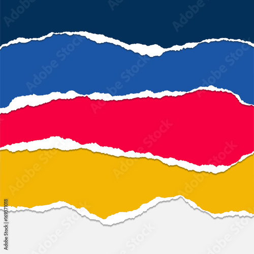 Wallpaper Mural Set of colored sheets of paper with torn edges with shadow Torontodigital.ca