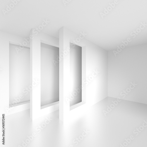 Abstract Architecture Background. White Geometric Design