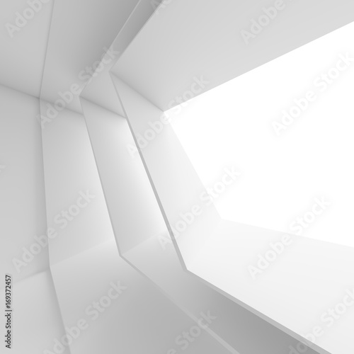 White Architecture Background. Abstract Minimal Frame Design