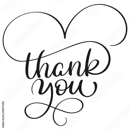 thank you text on white background. Hand drawn Calligraphy lettering Vector illustration EPS10