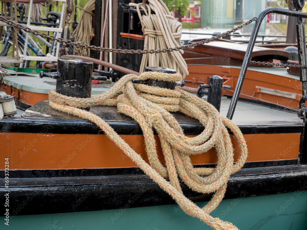 Rope on yacht