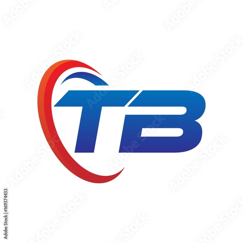 modern dynamic vector initial letters logo ta with circle swoosh red blue