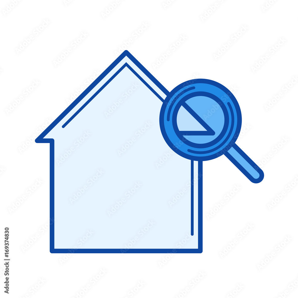 House for rent vector line icon isolated on white background. House for rent line icon for infographic, website or app. Blue icon designed on a grid system. House for rent vector line icon isolated on white background. House for rent line icon for infographic, website or app. Blue icon designed on a grid system.