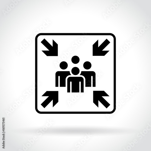 meeting point icon on white background