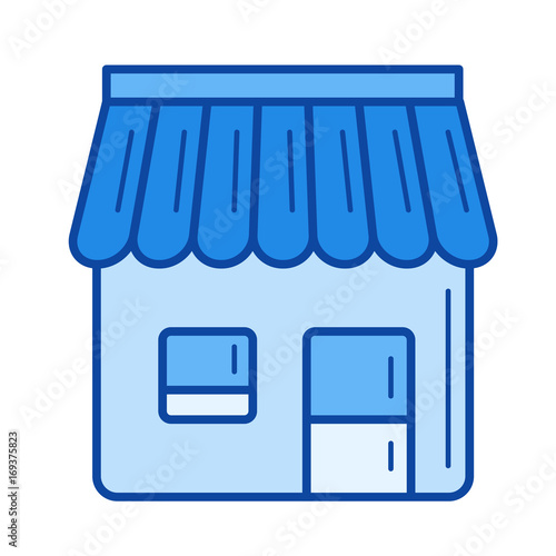 Convenience store vector line icon isolated on white background