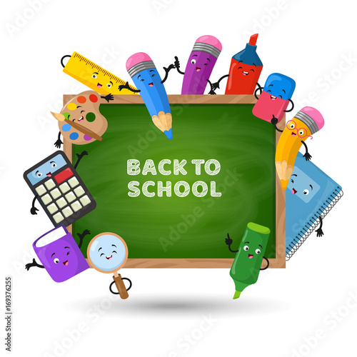 Back to school vector background. Education concept with school supplies