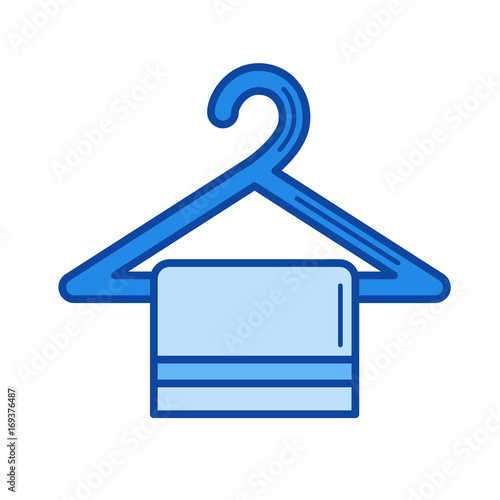 Towel hanger vector line icon isolated on white background. Towel hanger line icon for infographic, website or app. Blue icon designed on a grid system. © Visual Generation