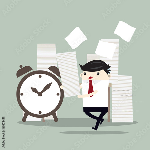 Businessman rushing in the office