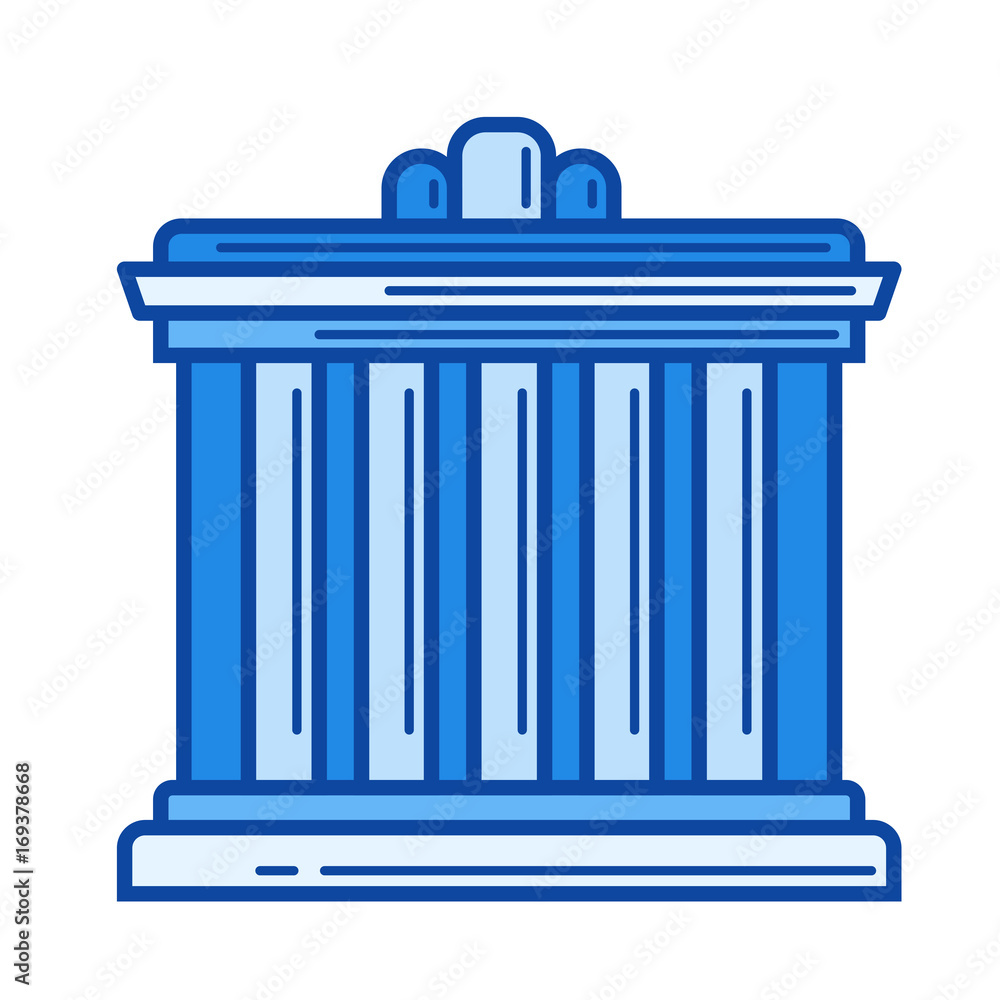 Palace vector line icon isolated on white background. Palace line icon for infographic, website or app. Blue icon designed on a grid system. Palace vector line icon isolated on white background. Palace line icon for infographic, website or app. Blue icon designed on a grid system.