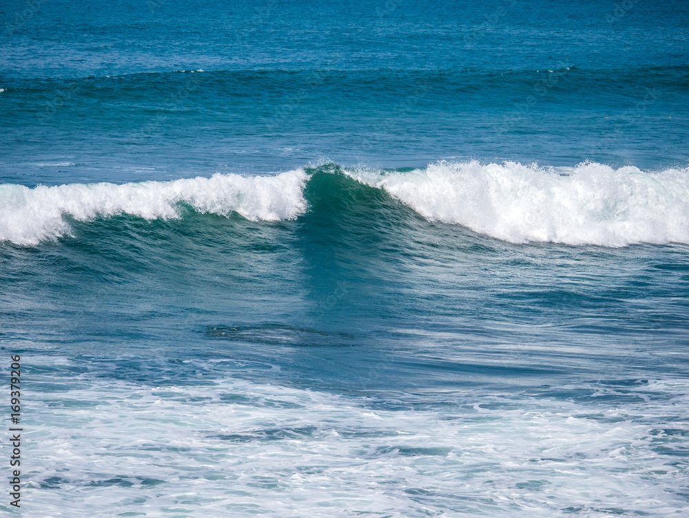 Blue wave in tropical ocean.