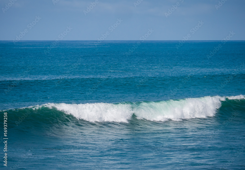 Blue wave in tropical ocean.