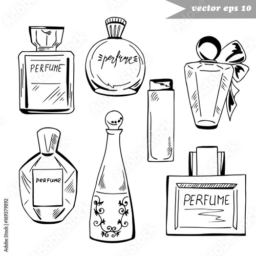 set of perfume bottles