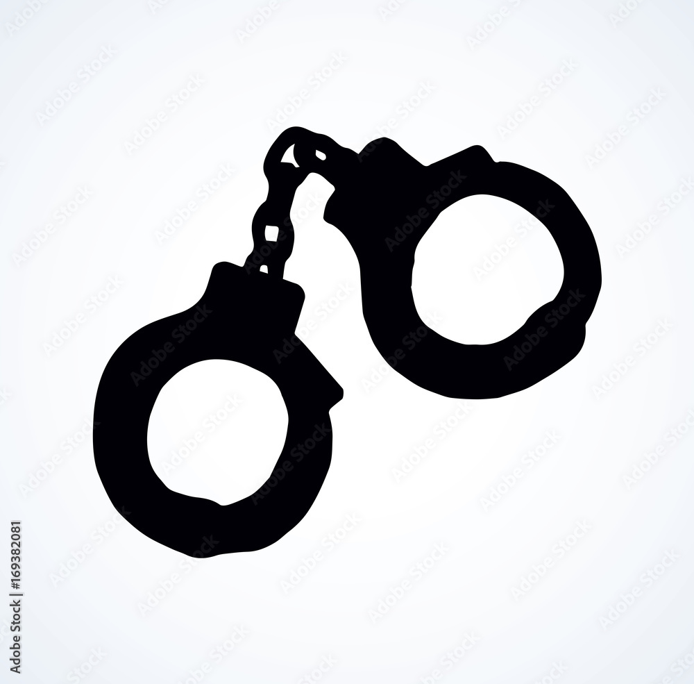 Handcuffs. Vector drawing Handcuffs. Vector drawing
