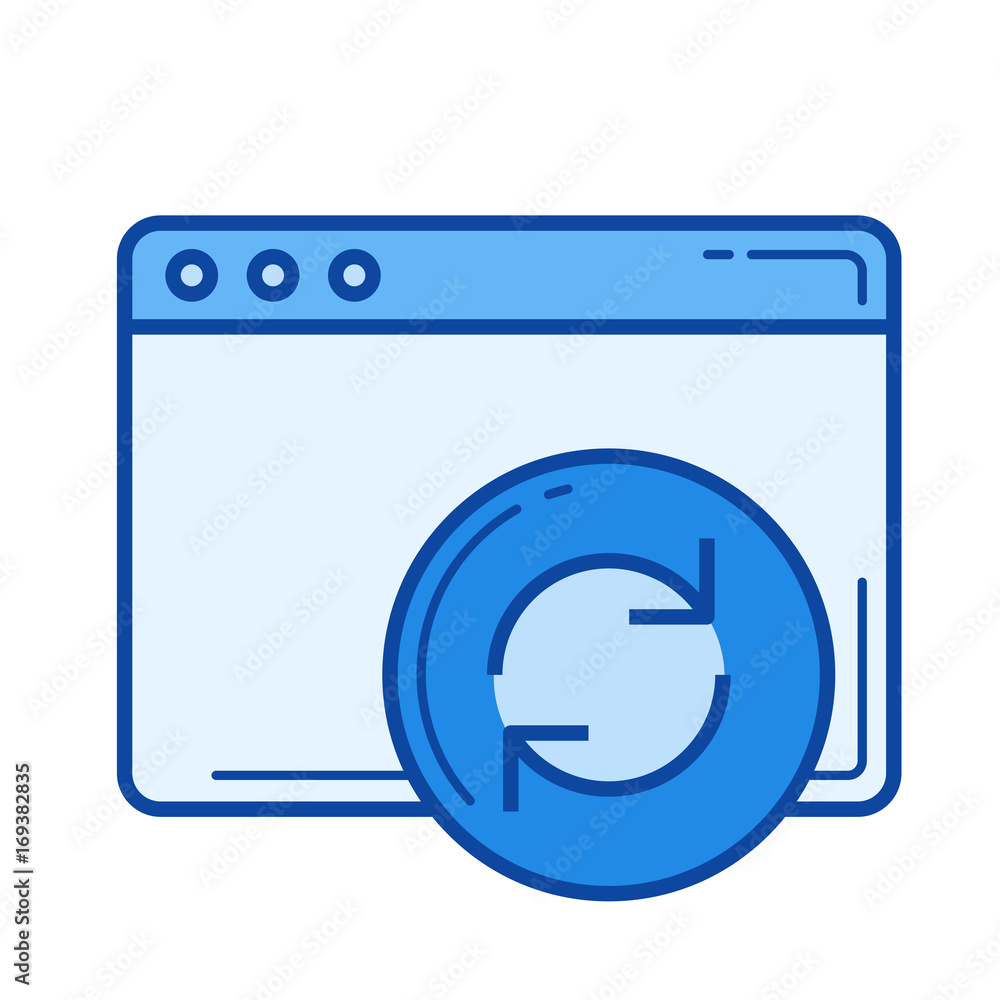 Loading page vector line icon isolated on white background. Loading page line icon for infographic, website or app. Blue icon designed on a grid system. Loading page vector line icon isolated on white background. Loading page line icon for infographic, website or app. Blue icon designed on a grid system.