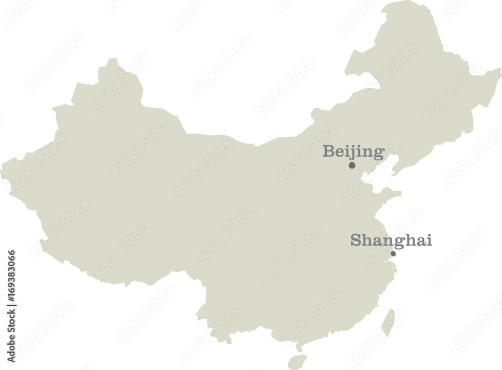 Public republic of China map. vector illustration