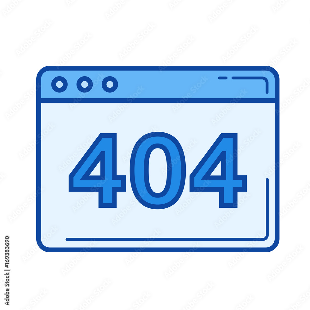 404 error vector line icon isolated on white background. 404 error line icon for infographic, website or app. Blue icon designed on a grid system. 404 error vector line icon isolated on white background. 404 error line icon for infographic, website or app. Blue icon designed on a grid system.