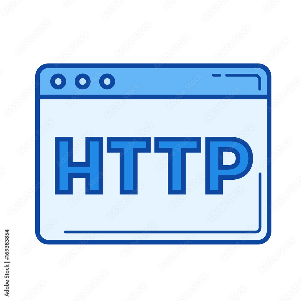 Http vector line icon isolated on white background. Http line icon for infographic, website or app. Blue icon designed on a grid system. Http vector line icon isolated on white background. Http line icon for infographic, website or app. Blue icon designed on a grid system.