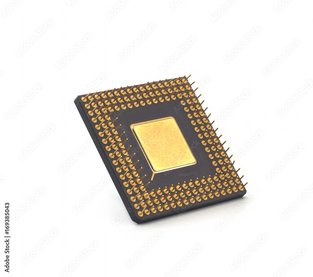 computer processor on white background computer processor on white background