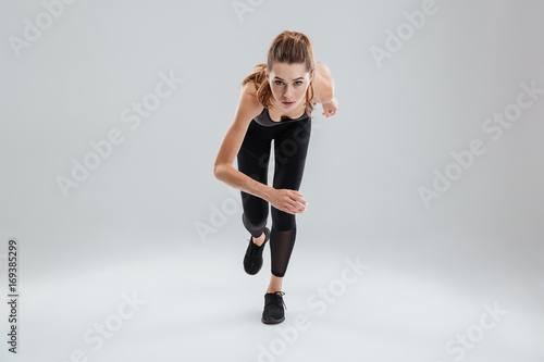 Attractive sport woman preparing to run