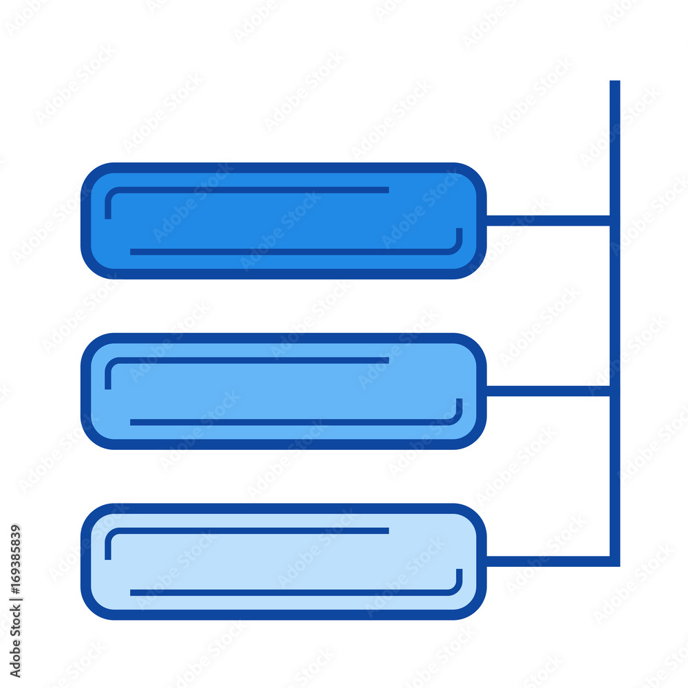 Data structure vector line icon isolated on white background. Data structure line icon for infographic, website or app. Blue icon designed on a grid system. Data structure vector line icon isolated on white background. Data structure line icon for infographic, website or app. Blue icon designed on a grid system.