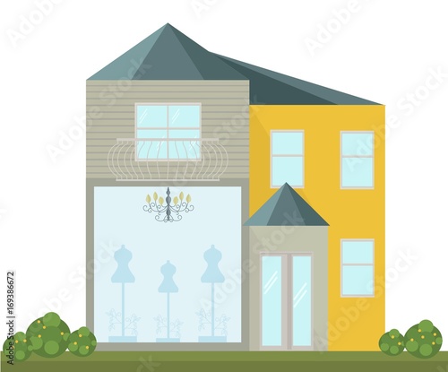 Fashion Store facade vector modern architecture building