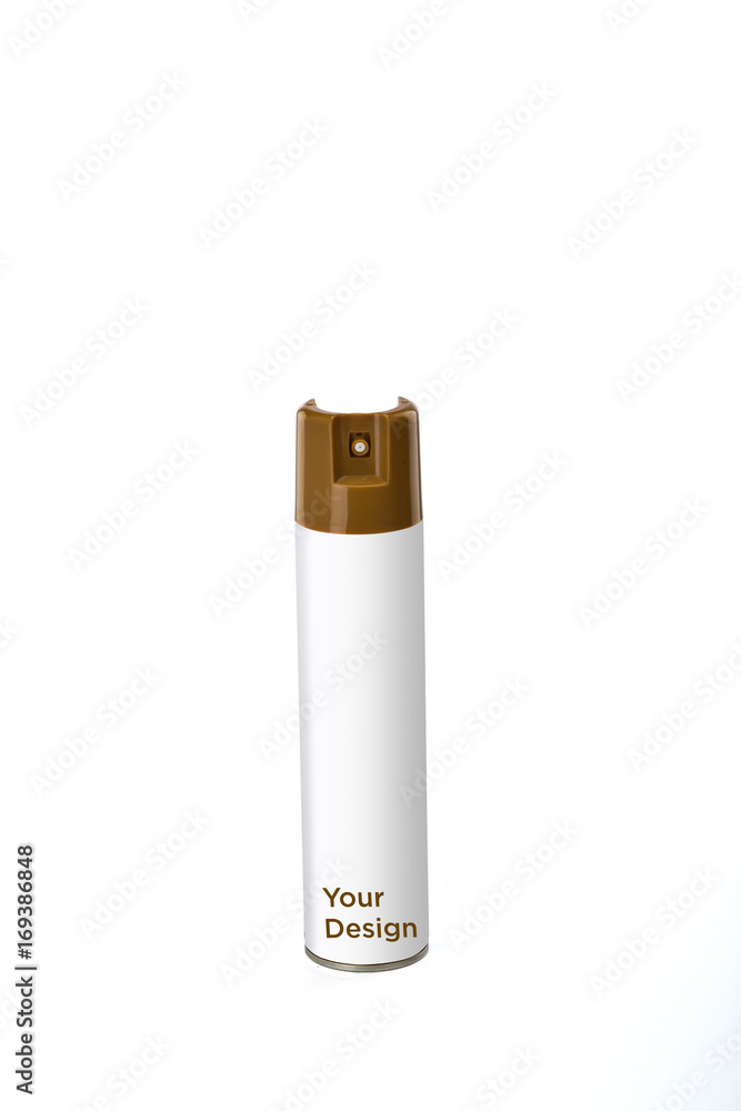 Air Freshener perfume can mockup on white background Air Freshener perfume can mockup on white background